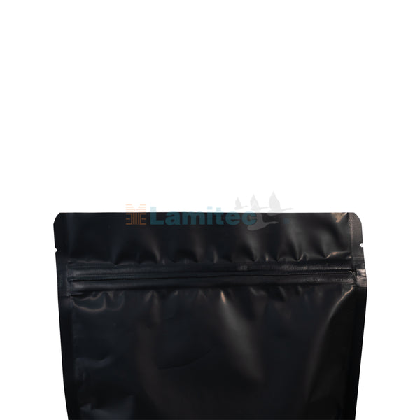 Stand Up Pouch Negro Mate Con Ventana 454g